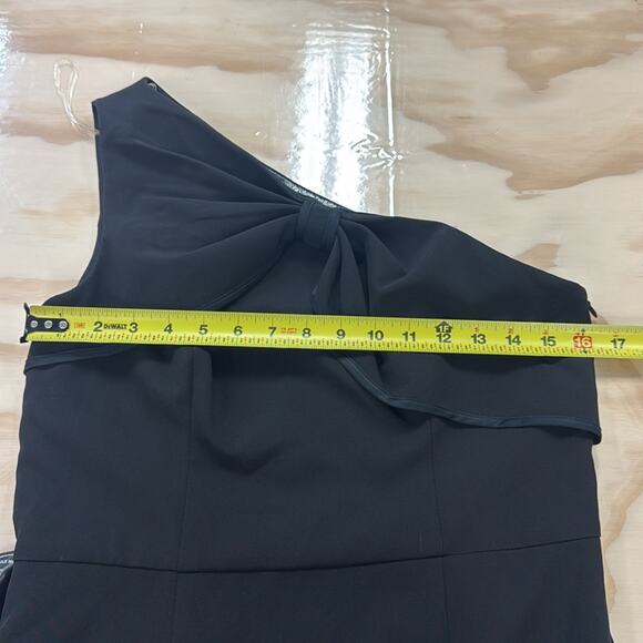 NWT JS Collections One-Shoulder Bow Gown for Cocktail Maxi Gown Sz 8 Black - Picture 9 of 12